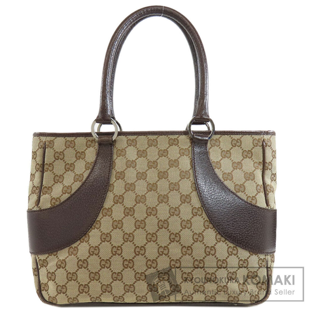 Gucci GG Monogram Canvas Leather shoulder bag dark brown